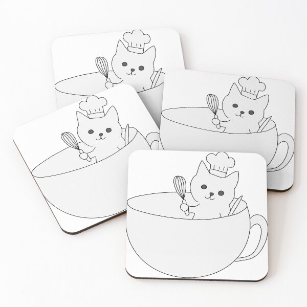 Item preview, Cat barista kitchen art designed and sold by LeshanArt.