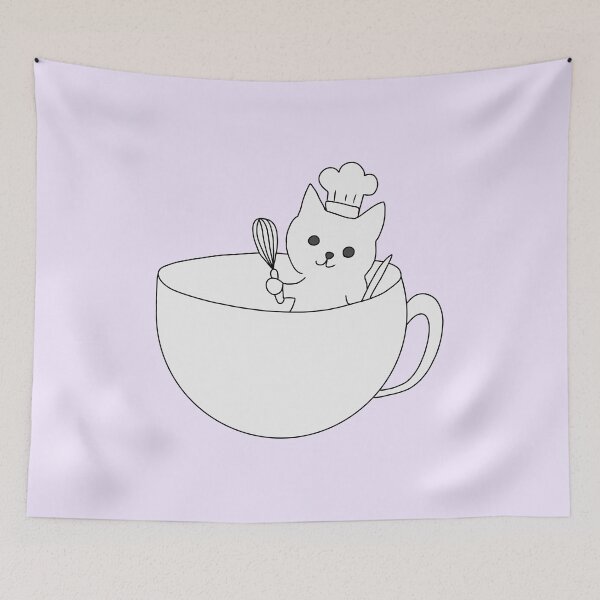 Item preview, Cat barista kitchen art designed and sold by LeshanArt.
