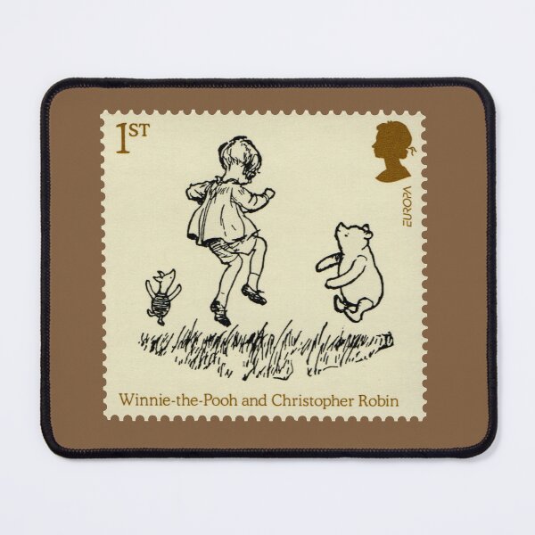 Item preview, UK Vintage stamp Winnie-the-Pooh & Christopher Robin designed and sold by Schulz Lightprint Studio.
