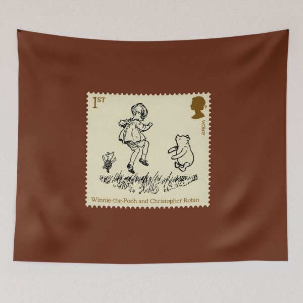 Item preview, UK Vintage stamp Winnie-the-Pooh & Christopher Robin  designed and sold by Schulz Lightprint Studio.
