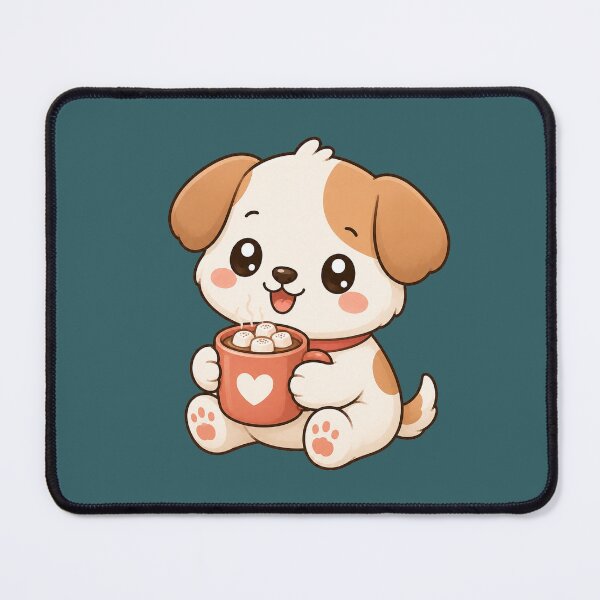 Item preview, Cute Puppy Holding Hot Cocoa Kawaii Cozy Illustration designed and sold by Seculinator.