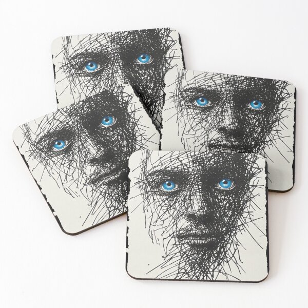 Item preview, Fragments of Thought – Abstract Expressionist Portrait designed and sold by halibutgoatramb.