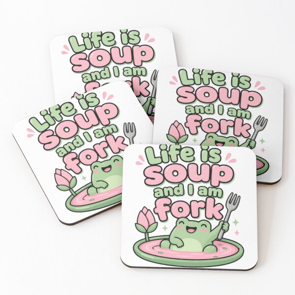 Item preview, Life Is Soup And I Am Fork Funny Frog Quote Humor designed and sold by JonesFlora2025.