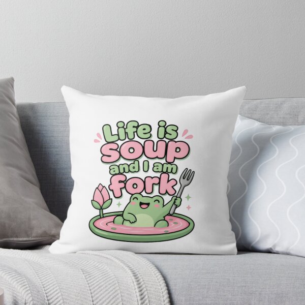 Item preview, Life Is Soup And I Am Fork Funny Frog Quote Humor designed and sold by JonesFlora2025.