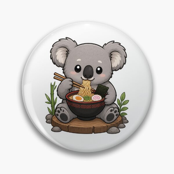 Item preview, Kawaii Koala Eating Ramen Sticker designed and sold by PawsGiggles.