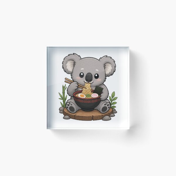 Item preview, Kawaii Koala Eating Ramen Sticker designed and sold by PawsGiggles.