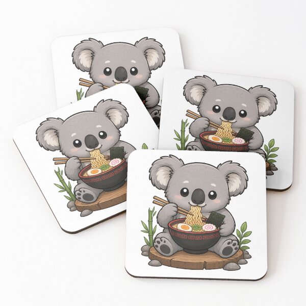 Item preview, Kawaii Koala Eating Ramen Sticker designed and sold by PawsGiggles.
