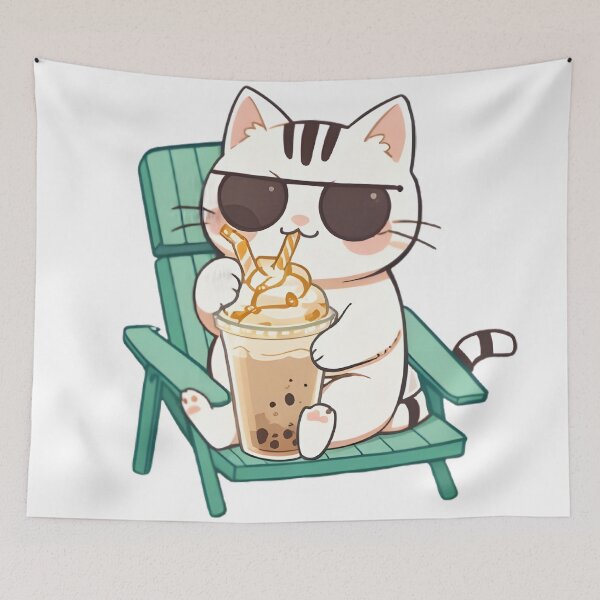 Item preview, Iced Frappe Cat Summer Cozy Kawaii Design designed and sold by tommysworks.