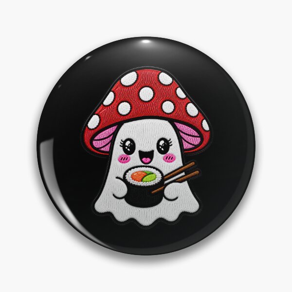 Item preview, Cute Ghost Sushi Kawaii Embroidery Patch Design Mushroom Boo designed and sold by ColorSplash123.