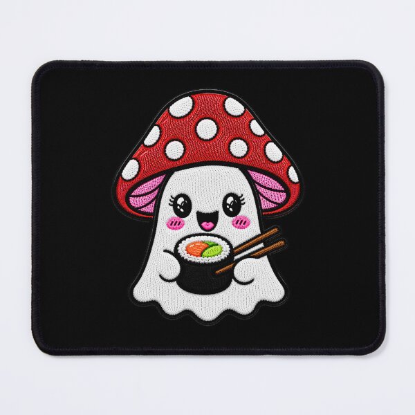 Item preview, Cute Ghost Sushi Kawaii Embroidery Patch Design Mushroom Boo designed and sold by ColorSplash123.