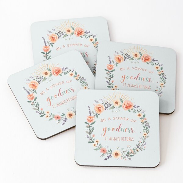 Item preview, Be a Sower of Goodness Floral Wreath Inspirational Quote designed and sold by GoGreenlove.