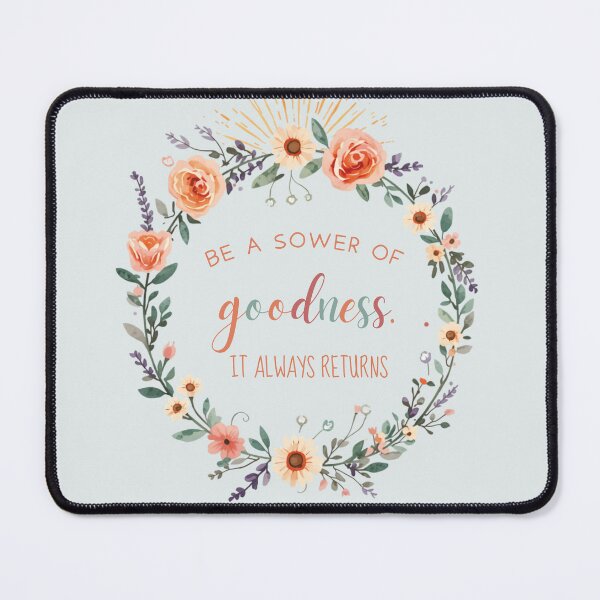 Item preview, Be a Sower of Goodness Floral Wreath Inspirational Quote designed and sold by GoGreenlove.