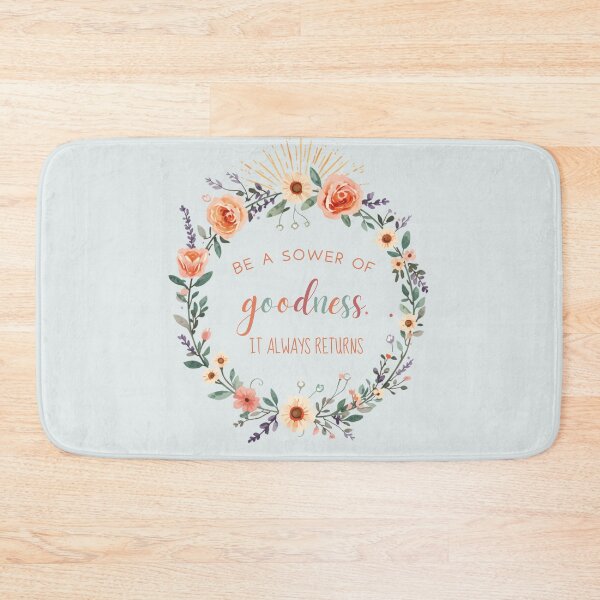 Item preview, Be a Sower of Goodness Floral Wreath Inspirational Quote designed and sold by GoGreenlove.