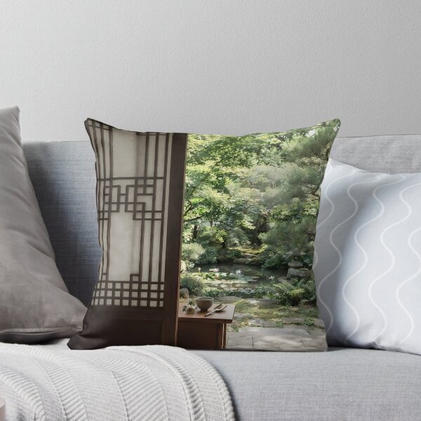 Item preview, Serene Korean Summer Garden Hanok View designed and sold by SOOstudio73.