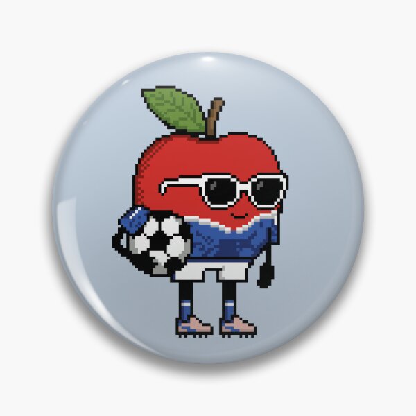 Item preview, Apple Pixel in a Soccer Uniform 6 designed and sold by White Rim Mates.
