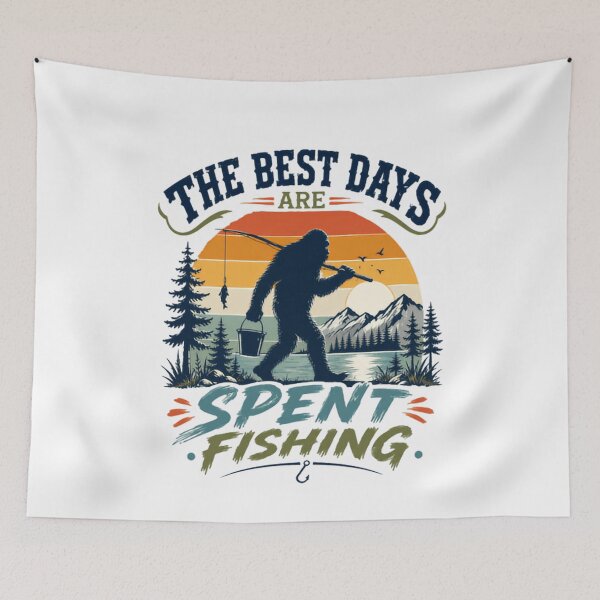 Item preview, The Best Days Are Spent Fishing Bigfoot Sasquatch Angler Outdoorsman designed and sold by JonesFlora2025.