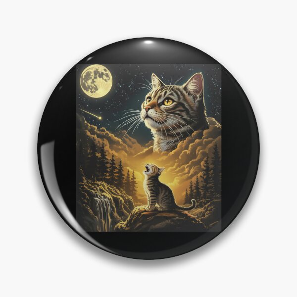 Item preview, Cat Howling to the Moon Vintage Meme designed and sold by Hedoraxe.
