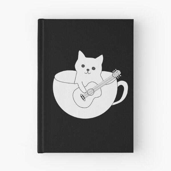 Item preview, Cute Guitarist Cat in a Coffee Cup - Acoustic Music Lover Gift designed and sold by LeshanArt.