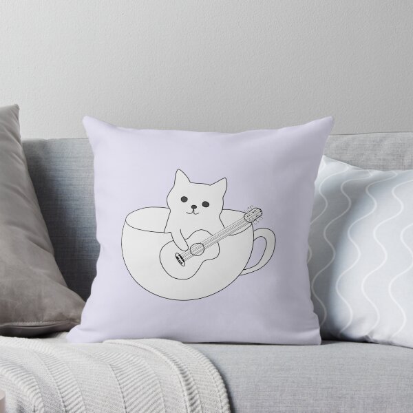 Item preview, Cute Guitarist Cat in a Coffee Cup - Acoustic Music Lover Gift designed and sold by LeshanArt.