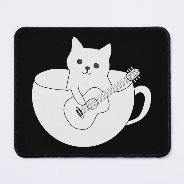 Item preview, Cute Guitarist Cat in a Coffee Cup - Acoustic Music Lover Gift designed and sold by LeshanArt.