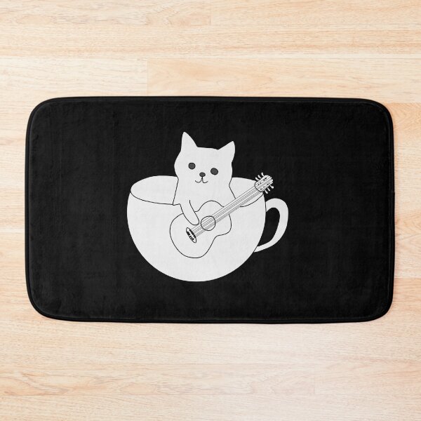 Item preview, Cute Guitarist Cat in a Coffee Cup - Acoustic Music Lover Gift designed and sold by LeshanArt.
