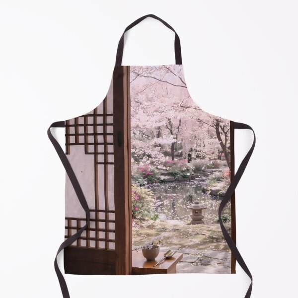 Item preview, Korean Spring Hanok View with Cherry Blossoms designed and sold by SOOstudio73.