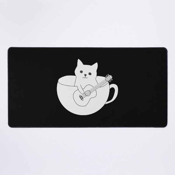 Item preview, Cute Guitarist Cat in a Coffee Cup - Acoustic Music Lover Gift designed and sold by LeshanArt.