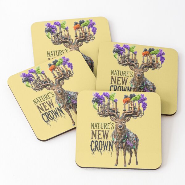 Artikelvorschau, Nature's New Crown – Pollution Deer Environmental Surreal Art entworfen und verkauft von puzzell.