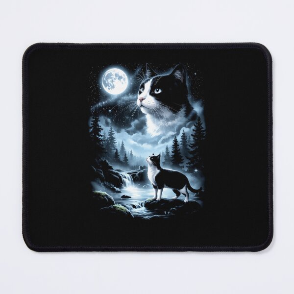Item preview, Tuxedo Cat Howling to the Moon Vintage designed and sold by Hedoraxe.