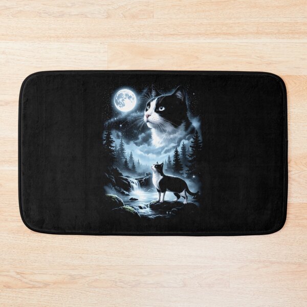 Item preview, Tuxedo Cat Howling to the Moon Vintage designed and sold by Hedoraxe.