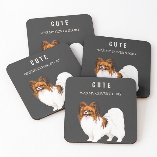 Item preview, Cute Was My Cover Story | Papillon Dog Art designed and sold by PapillonArtStudio.
