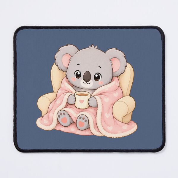 Item preview, Cute Koala Cozy Blanket Hot Cocoa Kawaii Illustration designed and sold by Seculinator.