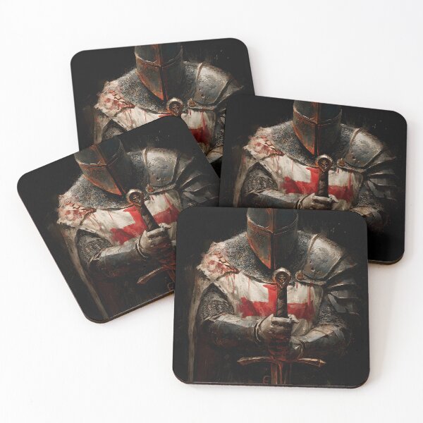 Item preview, Templar Knight Standing Guard Crusader Medieval Warrior Art designed and sold by GrinGalore.