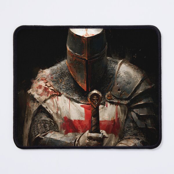 Item preview, Templar Knight Standing Guard Crusader Medieval Warrior Art designed and sold by GrinGalore.