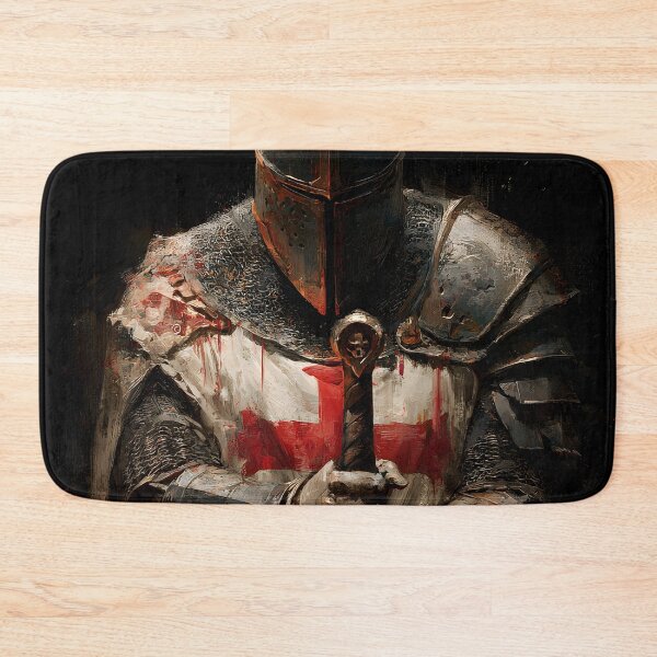 Item preview, Templar Knight Standing Guard Crusader Medieval Warrior Art designed and sold by GrinGalore.
