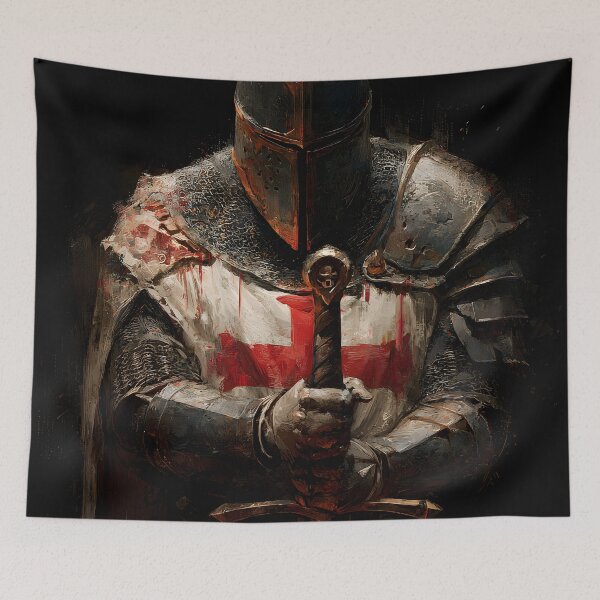 Item preview, Templar Knight Standing Guard Crusader Medieval Warrior Art designed and sold by GrinGalore.