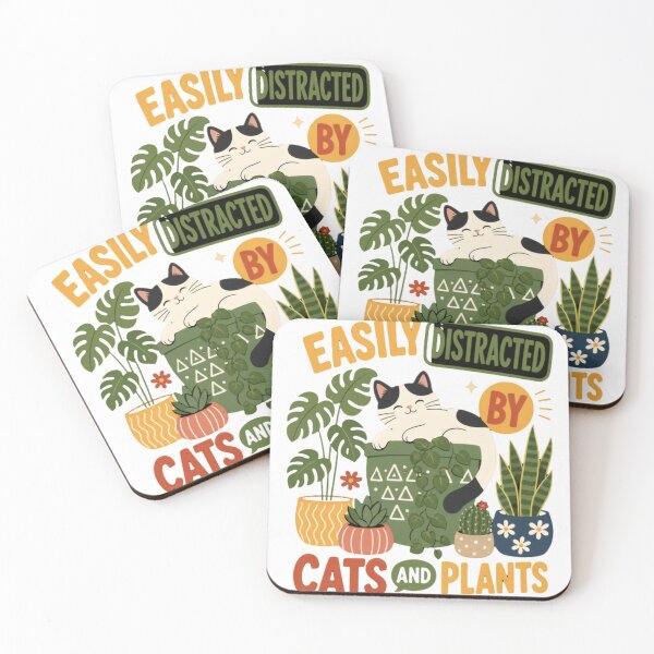 Item preview, Easily Distracted By Cats And Plants Cat Lover Plant Owner Humor designed and sold by JonesFlora2025.