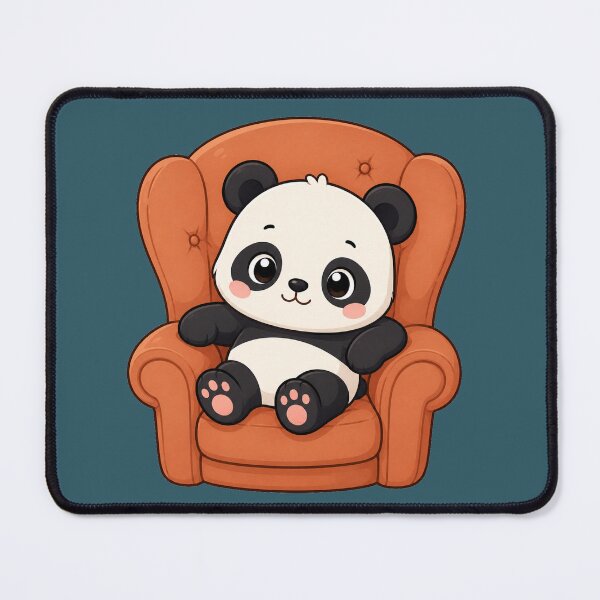 Item preview, Cute Panda Relaxing Armchair Kawaii Cozy Home Illustration designed and sold by Seculinator.