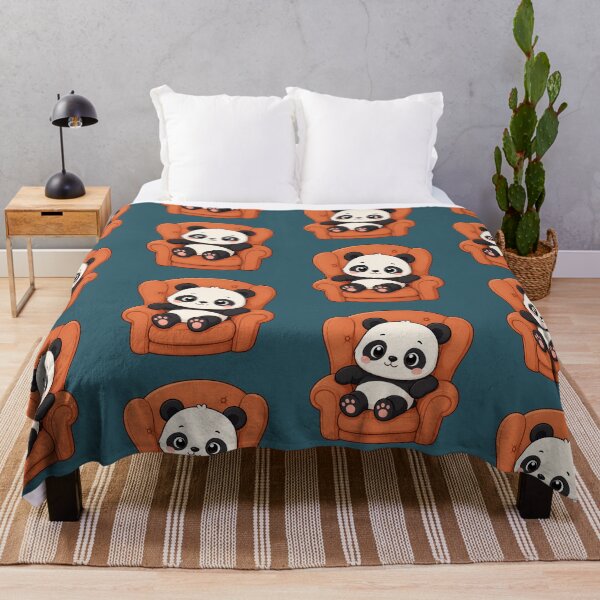Item preview, Cute Panda Relaxing Armchair Kawaii Cozy Home Illustration designed and sold by Seculinator.