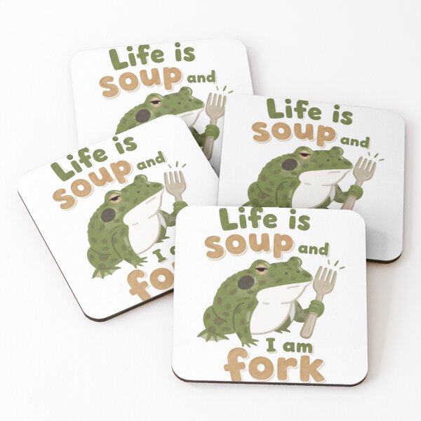 Item preview, Life Is Soup And I Am Fork Frog Humor Meme Fan designed and sold by JonesFlora2025.