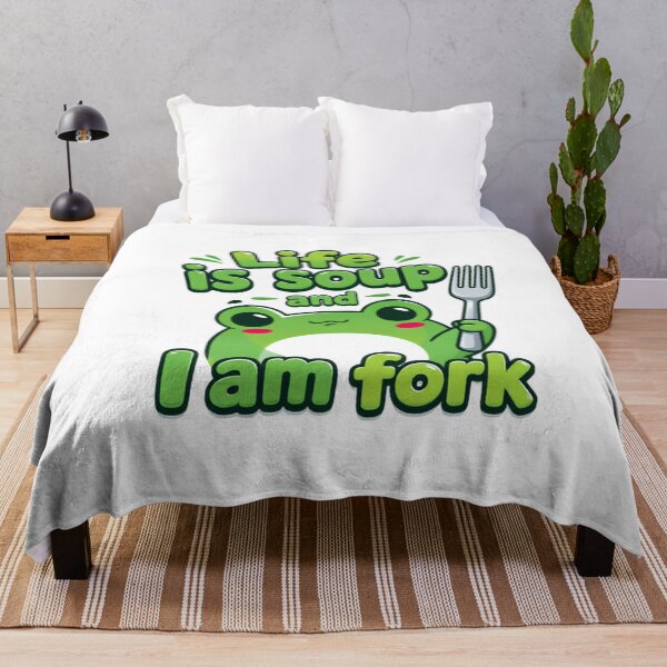 Item preview, Life Is Soup And I Am Fork Frog Lover Humor Food Saying designed and sold by JonesFlora2025.