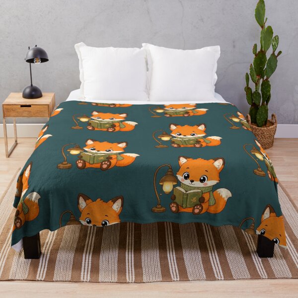 Item preview, Cute Fox Reading Book Cozy Kawaii Autumn Illustration designed and sold by Seculinator.