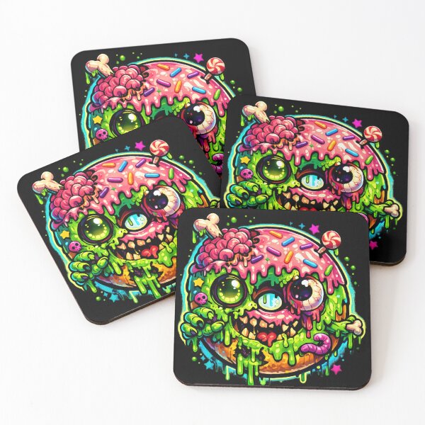Item preview, Zombie Pink Iced Sprinkle Donut Kawaii Horror Pop Art  designed and sold by redsharkuk.