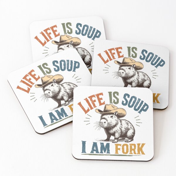 Item preview, Life Is Soup I Am Fork Capybara Cowboy Funny Animal Lover designed and sold by JonesFlora2025.
