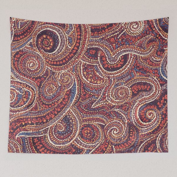 Item preview, Aboriginal Inspired Dot Art - Dark Colorful Circulars Pattern designed and sold by GrinGalore.