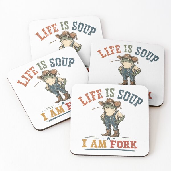 Item preview, Life Is Soup I Am Fork Funny Frog Cowboy Country Humor designed and sold by JonesFlora2025.