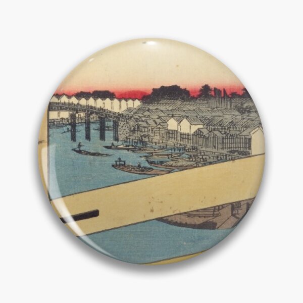 Item preview, Hiroshige Nihonbashi Edobashi Bridge Vintage Japanese Woodblock Print Ukiyo-e designed and sold by vekotpu.