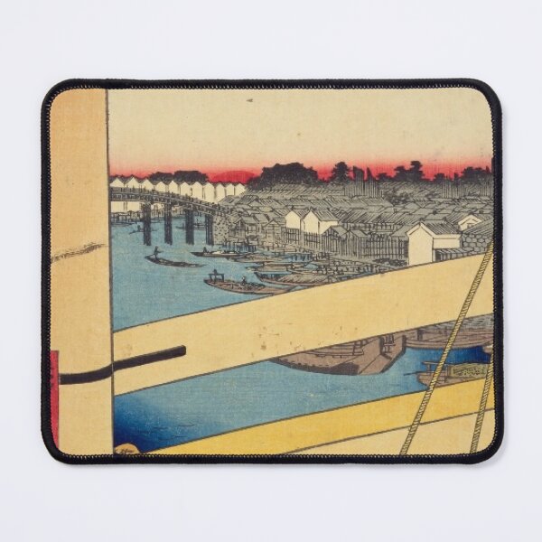 Item preview, Hiroshige Nihonbashi Edobashi Bridge Vintage Japanese Woodblock Print Ukiyo-e designed and sold by vekotpu.