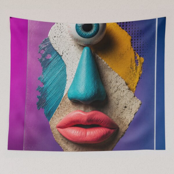 Item preview, Surreal Cyclops Mask | Abstract Pop Art Face | Modern Dreamcore Wall Art designed and sold by Sticleg.