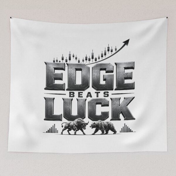 Item preview, Edge Beats Luck Trading Quote designed and sold by PipForgeStudio .